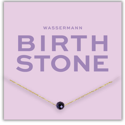 Geburtsstein Kette Februar Wassermann Amethyst vergoldetes Silber symbolisch