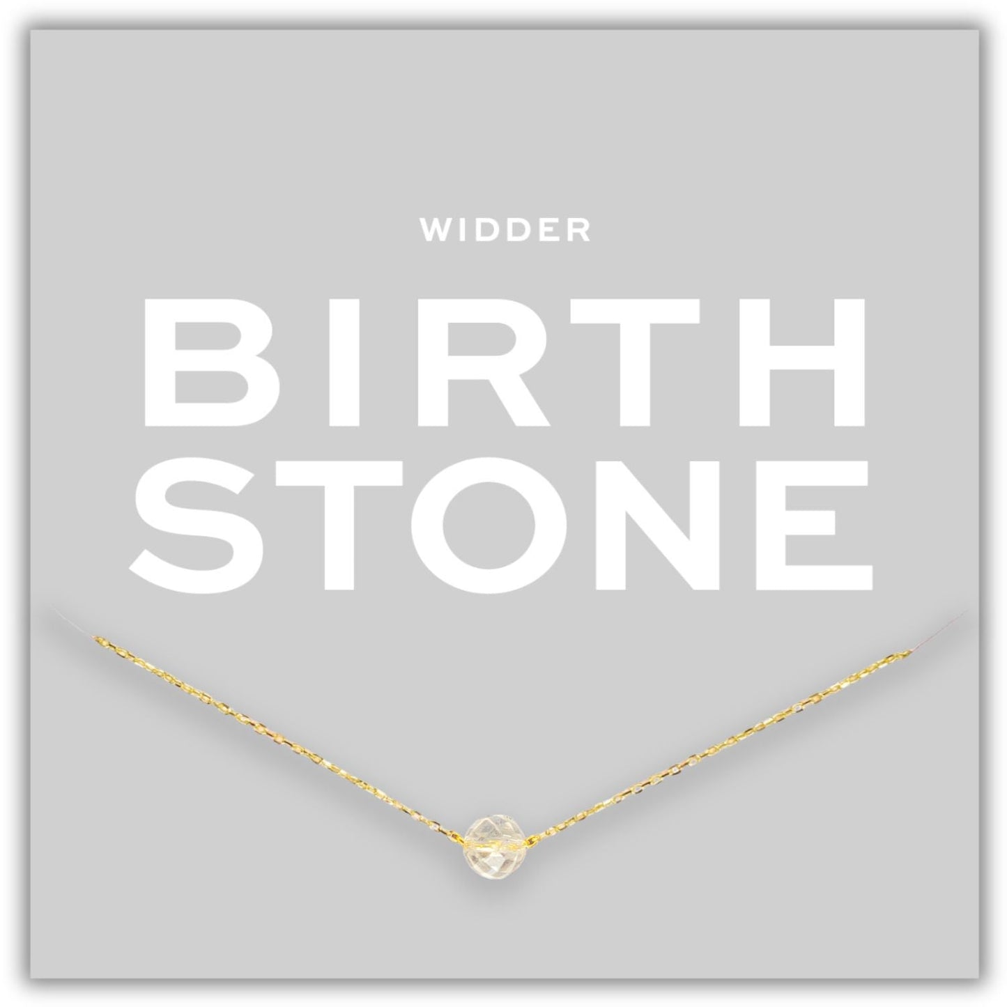Geburtsstein Kette April mit weißem Topas für Widder aus vergoldetem Sterling Silber