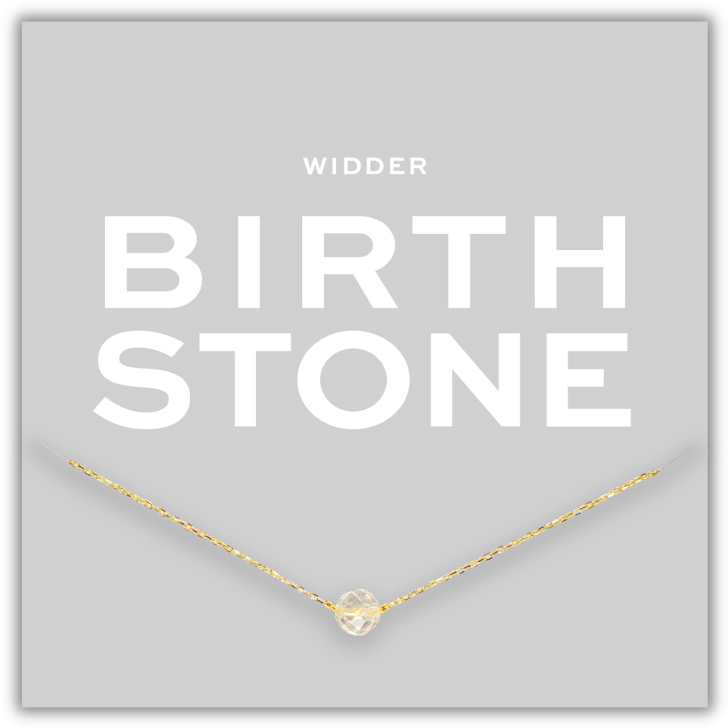 Geburtsstein Kette April mit weißem Topas für Widder aus vergoldetem Sterling Silber