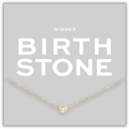 Geburtsstein Kette April mit weißem Topas für Widder aus vergoldetem Sterling Silber
