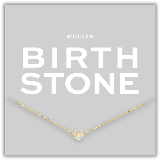 Geburtsstein Kette April mit weißem Topas für Widder aus vergoldetem Sterling Silber