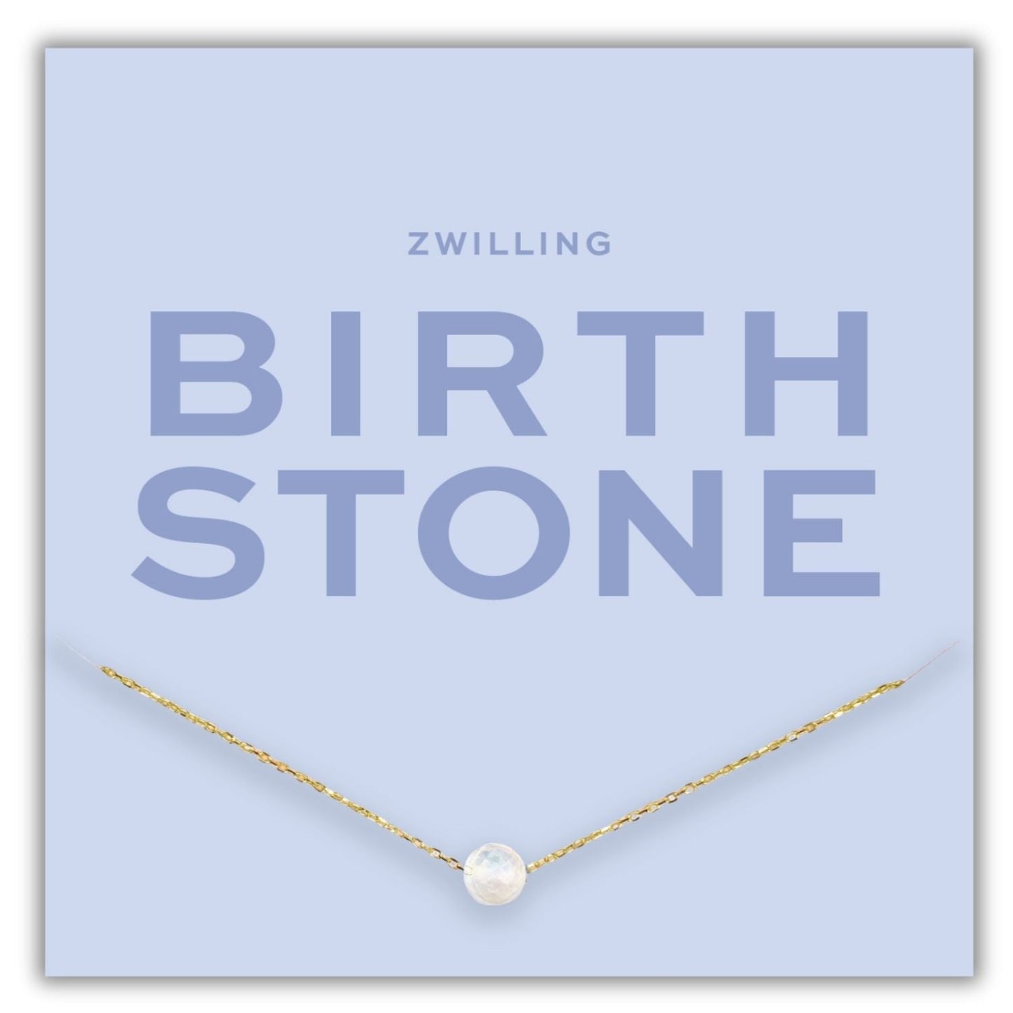 Geburtsstein Kette Juni Zwilling vergoldetes Silber mit Mondstein elegant und bedeutungsvoll