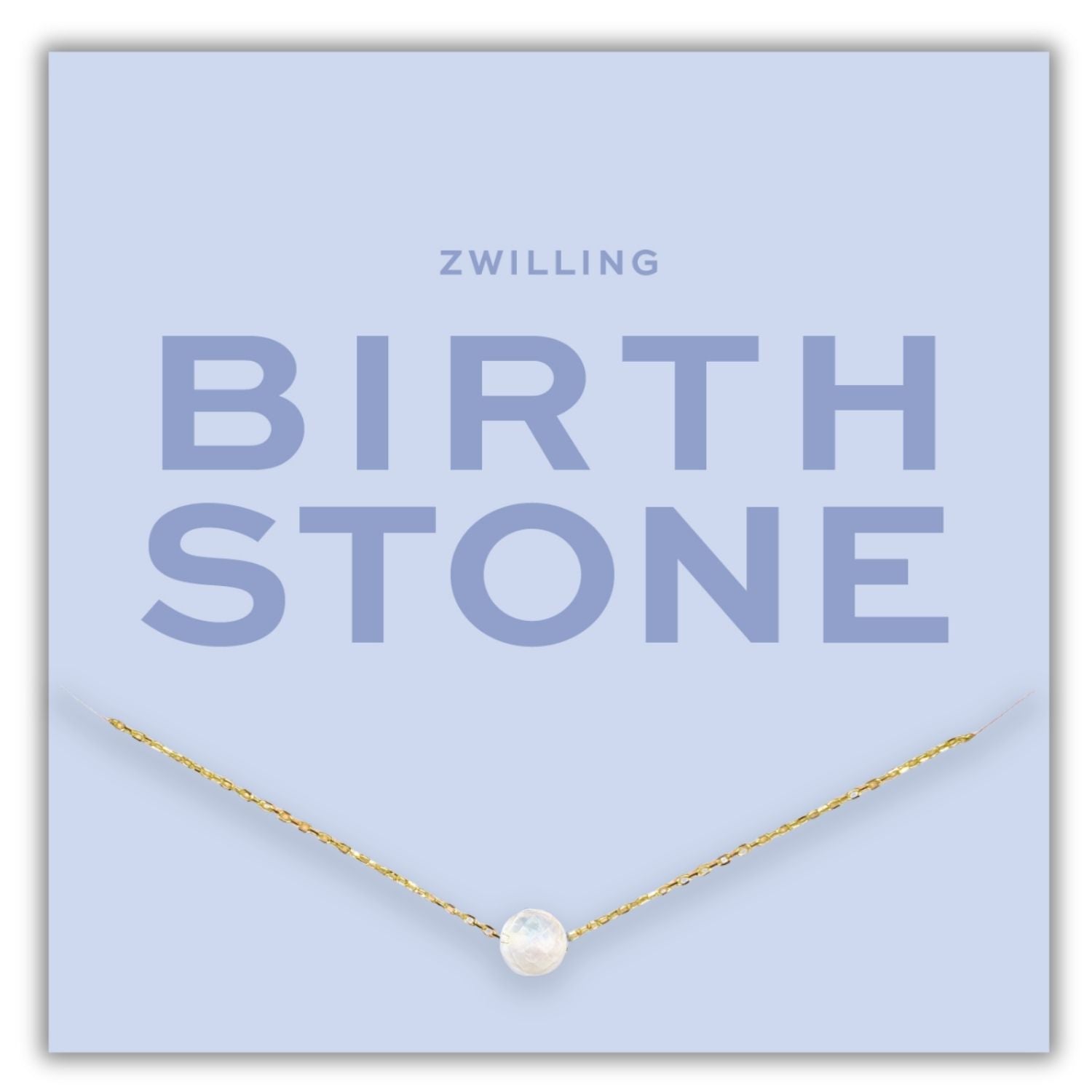 Geburtsstein Kette Juni Zwilling vergoldetes Silber mit Mondstein elegant und bedeutungsvoll