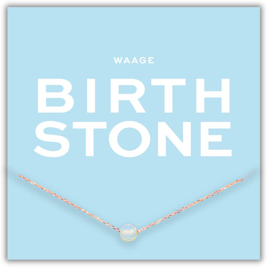 Geburtsstein Kette Oktober Waage mit Opal, vergoldetes Sterling Silber, symbolisiert Balance und Harmonie