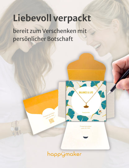 Gold Kette mit Anhänger - Gingko