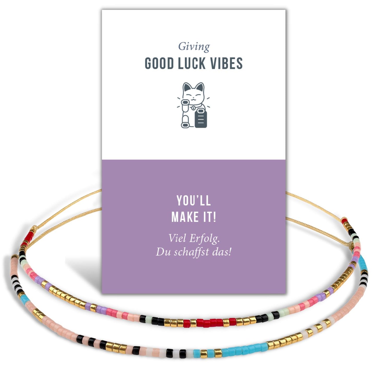 good vibes geschenk armbänder glasperlen