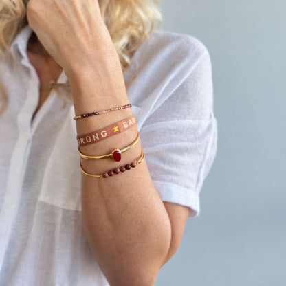 Edelstein-Armreif Gold mit Goldfluss Perlen