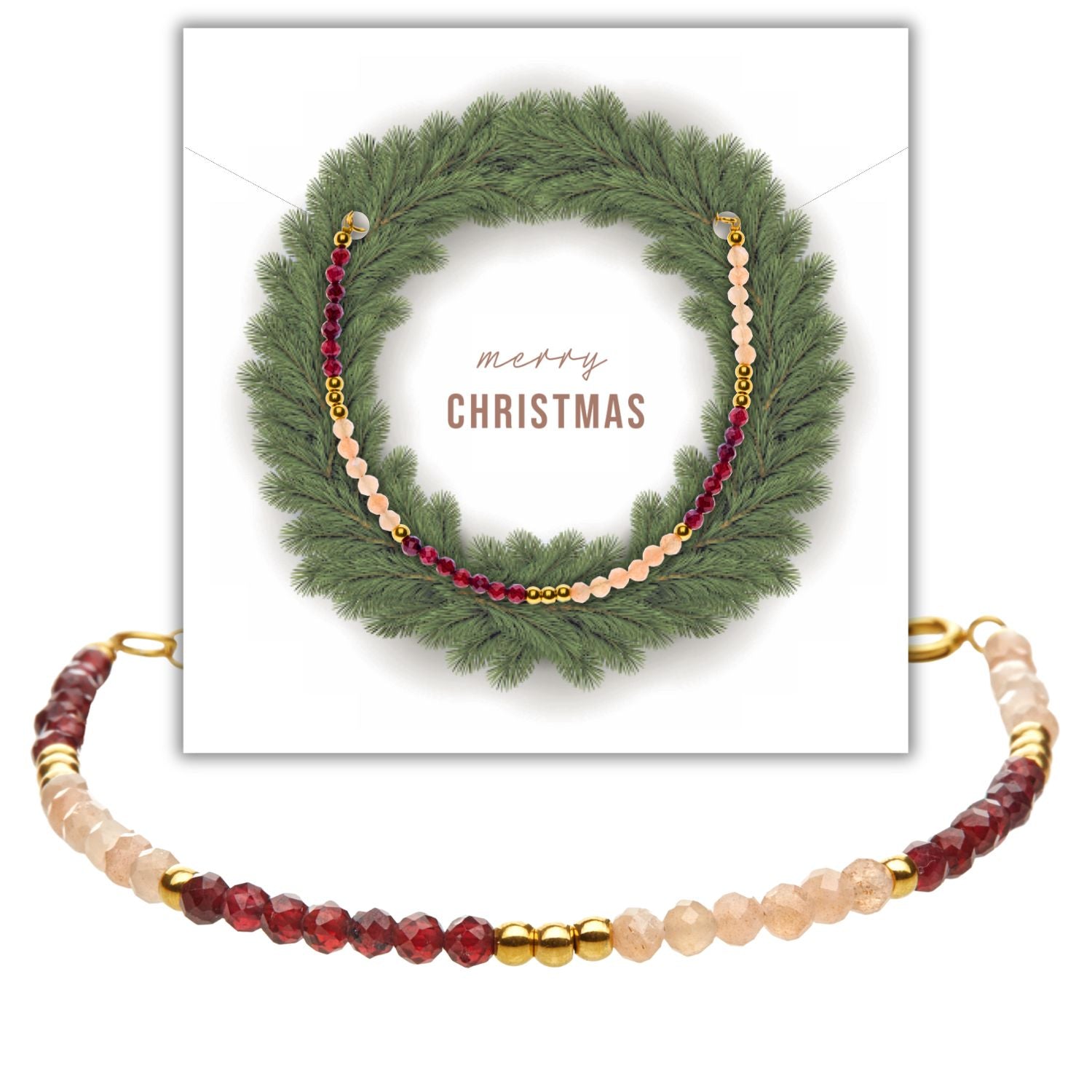 Granat & Aprico Mondstein Armband - Weihnachtsgeschenk