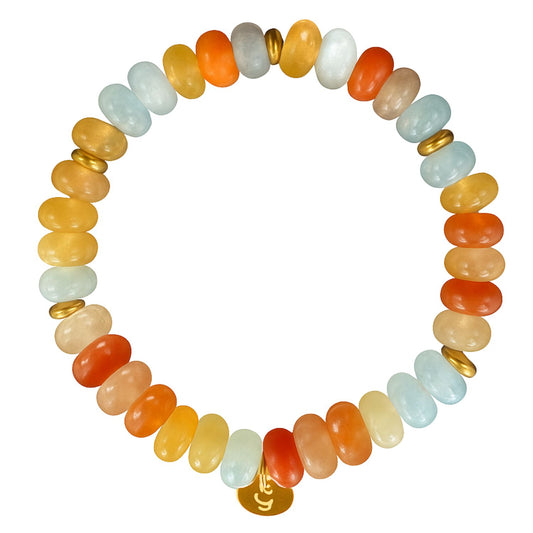 Edelstein Perlenarmband - Aquamarin und Jade