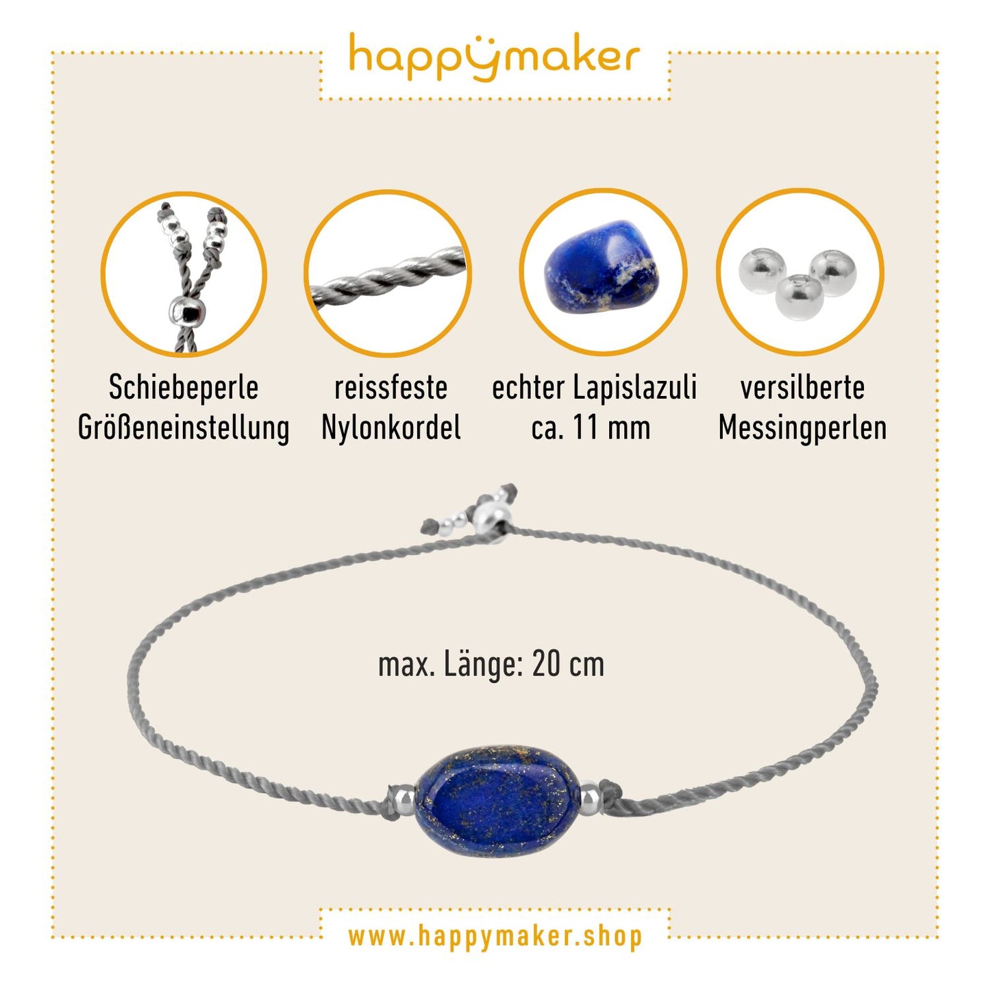 Lapislazuli Armband - Du schaffst das Geschenk