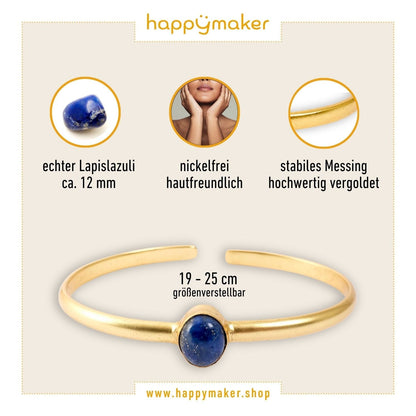 Armreifen vergoldet mit Lapislazuli