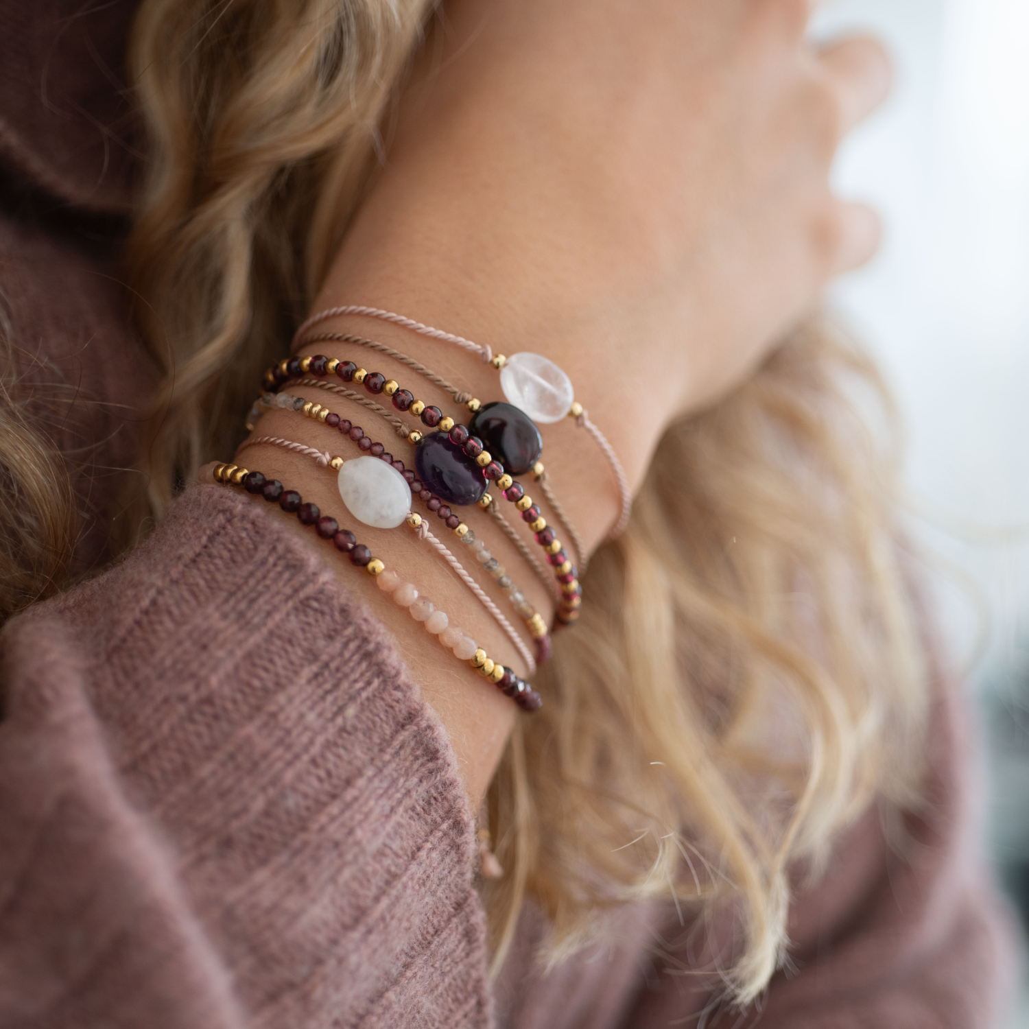 Granat & Aprico Mondstein Armband - Weihnachtsgeschenk