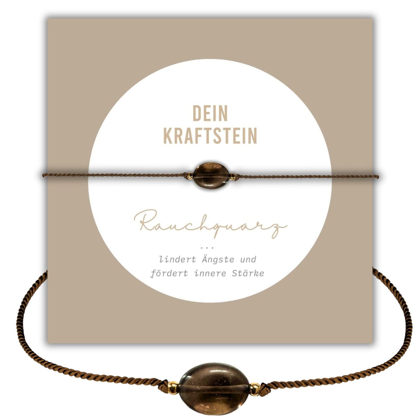 rauchquarz edelstein armband mit geschenkkarte