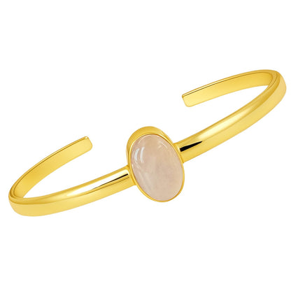 Vergoldeter Armreifen mit Rosenquarz