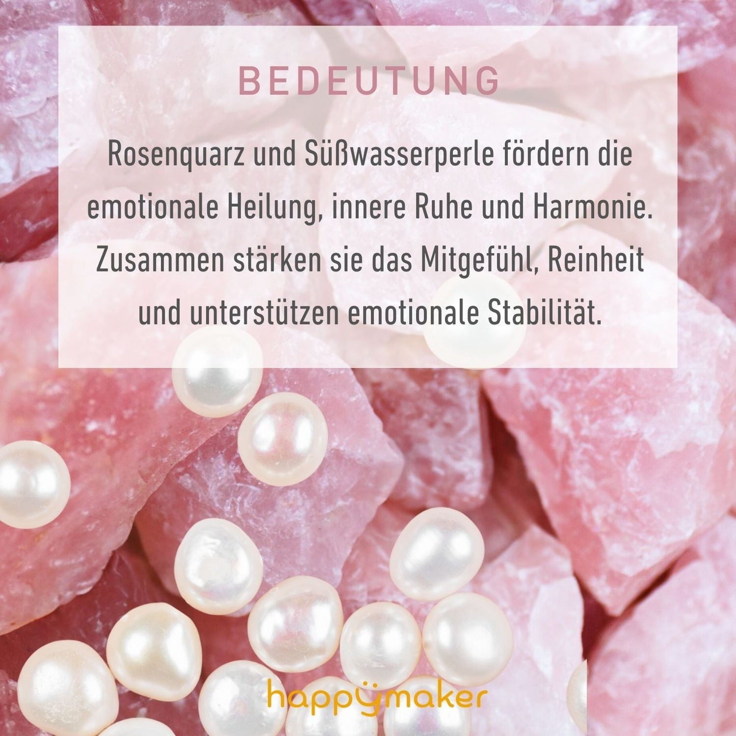 Rosenquarz Halskette mit Süsswasserperle