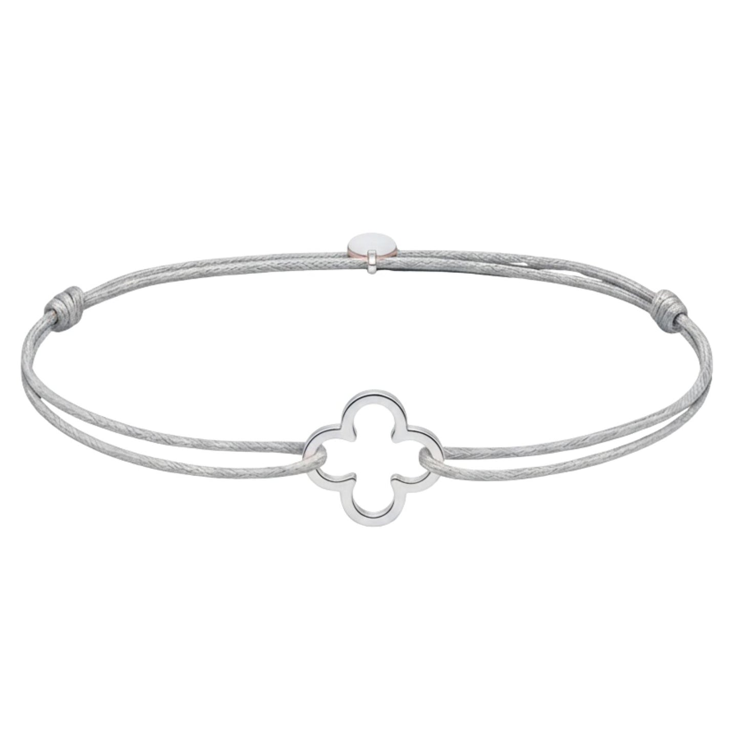 Armband mit Anhänger grau - 925 Sterling Silber Kleeblatt