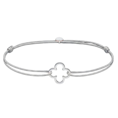 Armband mit Anhänger grau - 925 Sterling Silber Kleeblatt