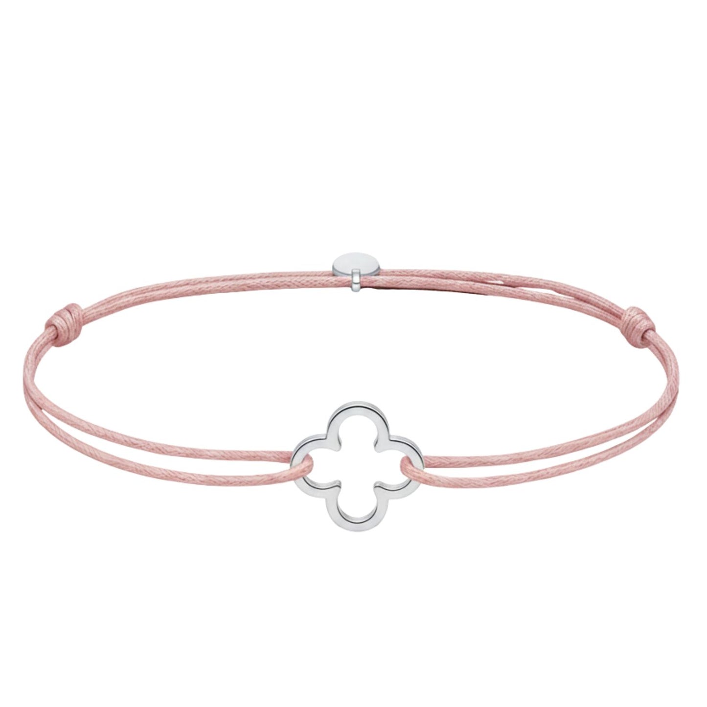 Armband mit Anhänger rosa - 925 Sterling Silber Kleeblatt