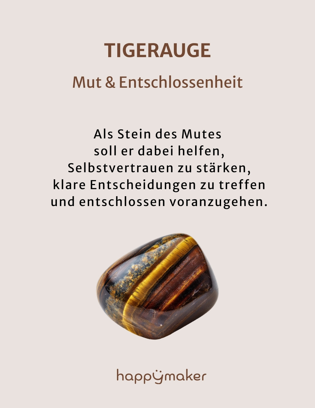 Männerarmband Tigerauge 8 mm mit Edelstahl