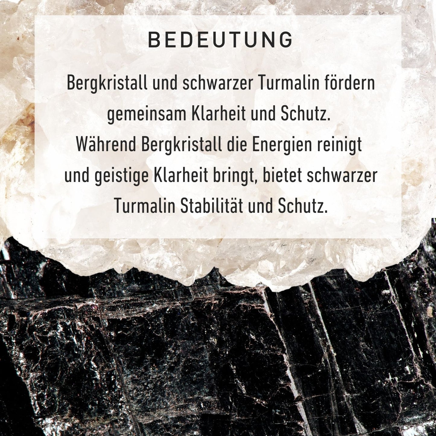 Edelsteinkette schwarz - schwarzer Turmalin & Bergkristall